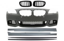 Frontstøtfanger med sentrale gitter Nyre egnet for BMW 5-serie F10 F11 Non LCI (07.2010-2013) og sideskjørt Sedan Touring M-Technik Design