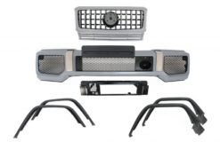 Fremre støtfanger med fenderflares hjulbuer og frontgitter sølv egnet for Mercedes G-klasse W463 (1989-2018) G65 Design