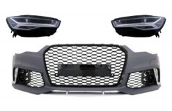Støtfanger foran med Full LED-frontlykter Sekvensielle dynamiske svinglys egnet for Audi A6 C7 4G (2011-2018) RS6 Matrix Design