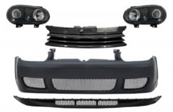 Støtfanger foran med gitter og frontlykter Svart egnet for VW Golf IV 4 MK4 (10.1997-09.2003) R32 Look