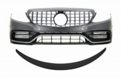 Støtfanger med grill og Koffertlokkspoiler Matt svart - Mercedes C-Klasse C205 (2014-2018) C63 GT-R Design