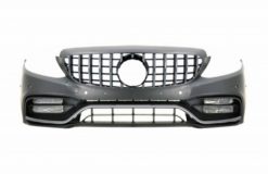 Støtfanger foran med gitter krom uten 360-kamera egnet for Mercedes C-Klasse W205 S205 C205 A205 (2014-2018) GT-R Design