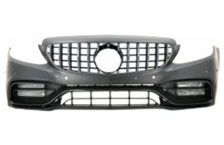 Frontstøtfanger med gitter krom uten 360-kamera egnet for Mercedes C-klasse W205 S205 A205 C205 (2014-2018) C63 Design