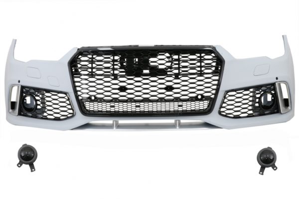 Støtfanger foran med gitter passer for Audi A7 4G Facelift (2015-2018) RS7 Design |