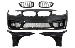 Støtfanger foran med gitter Piano Svart og Forskjermer Svart egnet for BMW 4-serie F32 Coupe F33 Cabriolet F36 Gran Coupe (2013-02.2017) M4 Design