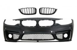 Støtfanger foran med gitter Piano Svart egnet for BMW 4-serie F32 Coupe F33 Cabriolet F36 Gran Coupe (2013-2017) M4 Design