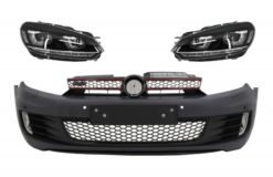 Støtfanger foran med frontlykter LED DRL flytende blinklys krom egnet for VW Golf VI 6 (2008-2013) GTI U Design