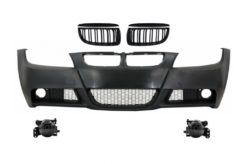 Støtfanger foran med nyregitter og røyktåkelys egnet for BMW 3-serie E90 E91 Sedan Touring (2004-2008) M-Technik Design