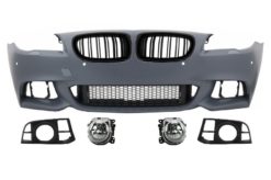 Frontstøtfanger med nyregitter egnet for BMW 5-serie F10 F11 LCI (2015-up) M-Technik Design med LED-tåkelys