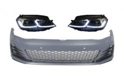 Støtfanger foran med LED-frontlykter Sekvensielle dynamiske svinglys egnet for VW Golf VII 7 5G (2013-2017) GTI Look