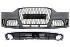 Fremre støtfanger med bakre støtfanger Valance Diffuser & Eksosspisser egnet for Audi A4 B8 Facelift (2012-2015) Limousine Avant RS4 Design