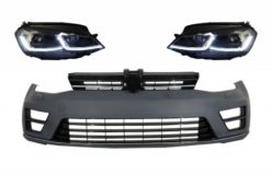 Støtfanger foran med RHD LED-frontlykter Sekvensielle dynamiske svinglys egnet for VW Golf VII 7 (2013-2017) R-Line Look
