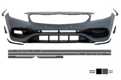 Støtfanger foran med sidedekaler Klistremerke mørk grå egnet for Mercedes A-Klasse W176 (2012-2018) Facelift A45 Design