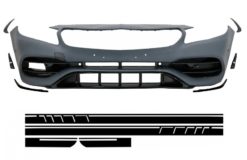 Støtfanger foran med sidemerker Klistremerke Vinyl Matt Svart egnet for Mercedes A-Klasse W176 (2012-2018) Facelift A45 Design