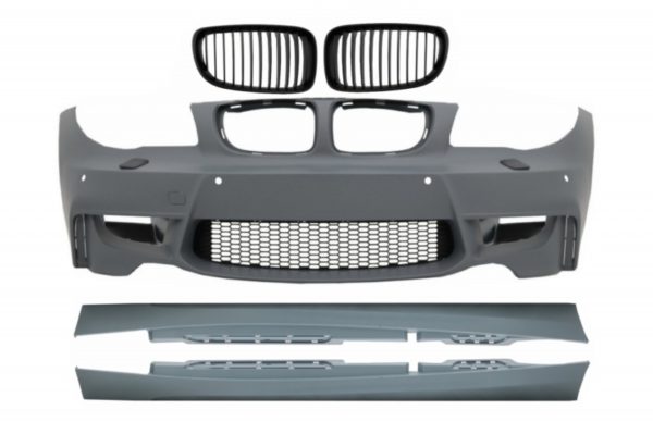 Støtfanger foran med sideskjørt egnet for BMW 1-serie E87 (2004-2011) 1M Design med luftkanalventil |