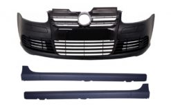 Frontstøtfanger med sideskjørt egnet for VW Golf Mk V 5 (2003-2007) R32 Piano Glossy Black Grill
