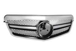 Alternative view of Front Grill - Mercedes E klasse W212 S212 (2009-2013) Facelift Single Stripe Design Silver Aluminium