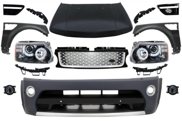 Frontkonvertering egnet for Land Range ROVER Sport L320 (2005-2013) Autobiography Design Støtfanger Frontlykter panser og skjermer |