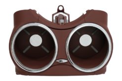 Dobbel koppholder foran egnet for Mercedes CLS C219 W219 (2003-2010) Rød