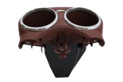 Alternative view of Dobbel koppholder foran egnet for Mercedes CLS C219 W219 (2003-2010) Rød