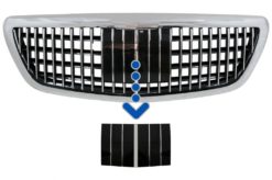 Frontgitter Distronic-deksel egnet for Mercedes S-klasse W222 X222 (2014-2020) Vertikal design krom