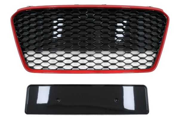 Frontgitter egnet for Audi R8 42 1st Generation Facelift (2013-2015) RS Design Glossy Black Red