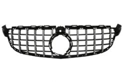 Frontgitter egnet for Mercedes C-Klasse C63 W205 Sedan S205 T-Modell A205 Cabriolet C205 Coupe (03.2018-2020) med kamera Black Chrome