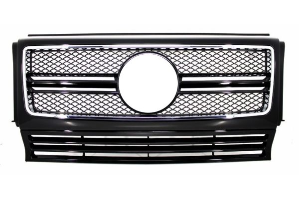 Frontgitter egnet for Mercedes G-Klasse W463 (1990-2012) G65 Design Piano Svart kromramme |