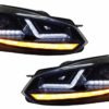 Frontgitter egnet for VW Golf VI (2008-2012) med Osram Xenon-frontlykter LED dynamiske sekvensielle svinglys R20 Design | Frontgitter egnet for VW Golf VI (2008-2012) med Osram Xenon-frontlykter LED dynamiske sekvensielle svinglys R20 Design |