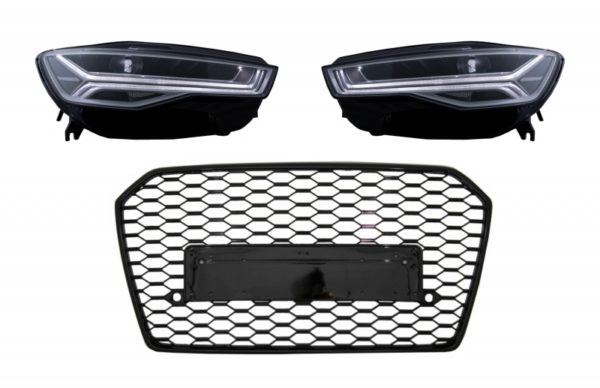 Frontgitter med Full LED-frontlykter Sekvensielle dynamiske svinglys egnet for Audi A6 C7 4G Facelift (2015-2018) RS6 Matrix Design |