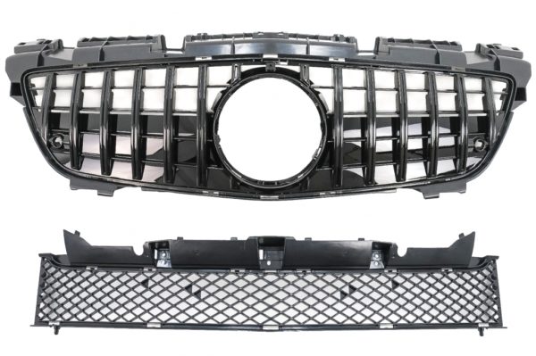 Frontgitter med nedre gitternetting egnet for Mercedes SLK-klasse R172 (2011-2015) GT-R Panamericana Design Black