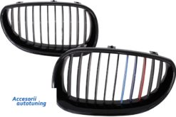 Frontgriller egnet for BMW 5-serie E60 E61 Sedan Touring (2003-2009) Piano Svart 3 farger M-Power Design