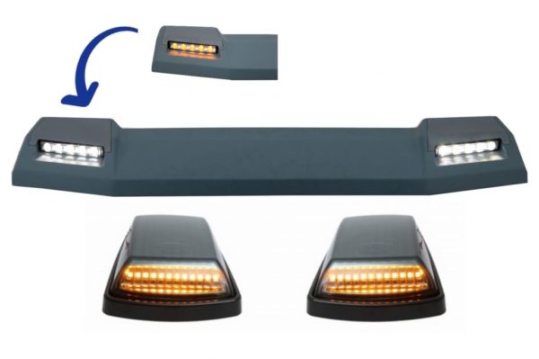 Fronttakspoiler med svinglys Sequential Dynamic egnet for Mercedes G-klasse W463 (1989-2017) 6X6 LED-flytende |