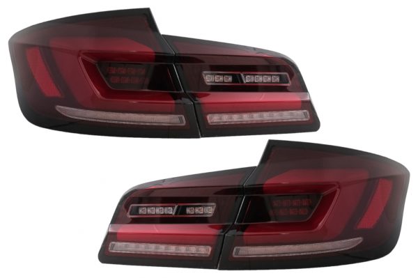 Full LED Bar Baklykter egnet for BMW 5 Series F10 (2011-2017) Red Smoke Dynamic Sequential Turning Signal