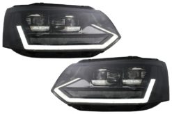 Full LED DRL-frontlykter egnet for VW Transporter Caravelle Multivan T5 Facelift (2010-2015) med dynamisk sekvensielt svinglys