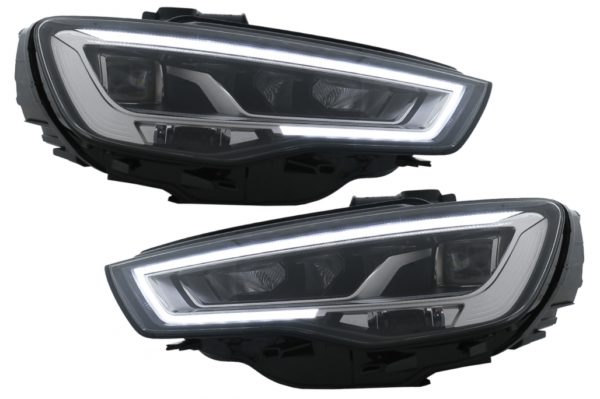 Full LED-frontlykter egnet for Audi A3 8V Pre-Facelift (2013-2016) Oppgradering for halogen med sekvensielle dynamiske svinglys LHD |