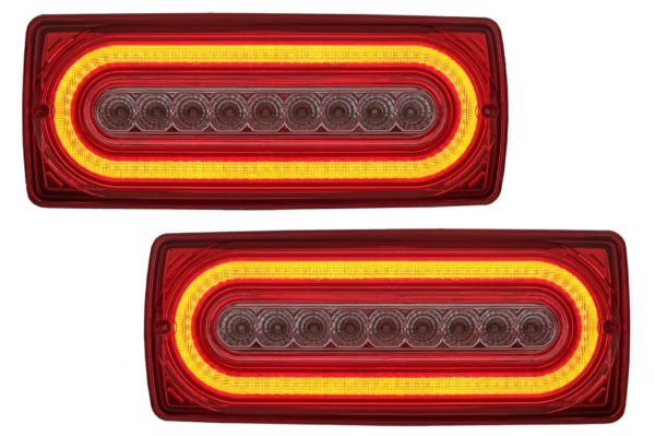 Full LED LightBar Baklykter egnet for Mercedes G-Klasse W463 (1989-2015) Rød Klar