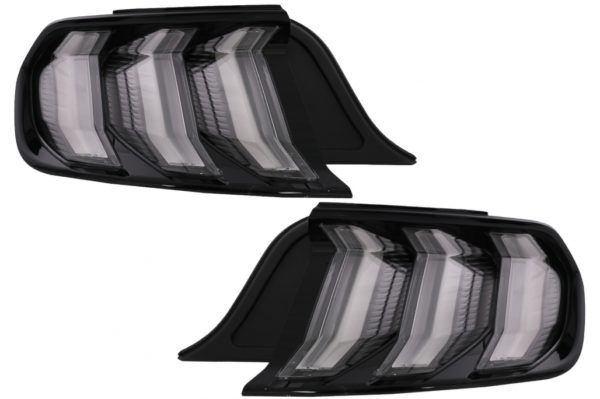 Full LED-baklykter egnet for Ford Mustang VI S550 (2015-2019) Smoke Clear med dynamiske sekvensielle svinglys