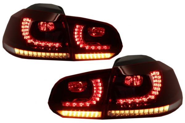 FULL LED-baklykter egnet for VW Golf 6 VI (2008-2013) R20 Design Dynamic Sequential Turning Light Cherry Red (LHD og RHD) |
