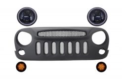 Grille Spectre Mask med CREE LED-frontlys Angel Eye og blinklys egnet for Jeep Wrangler Rubicon JK 2007-2017