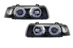Frontlykter 2 LED Halo Felger Angel Eyes egnet for BMW 3-serie E36 1992-1998 Sedan/Touring