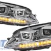 Frontlykter 3D LED DRL LED Blinklys egnet for VW Golf 7 VII (2012-up) Chrome | Frontlykter 3D LED DRL LED Blinklys egnet for VW Golf 7 VII (2012-up) Chrome |