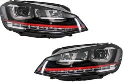 Alternative view of Frontlykter 3D LED DRL egnet for VW Golf 7 VII (2012-2017) RED R20 GTI Look LED Blinklys
