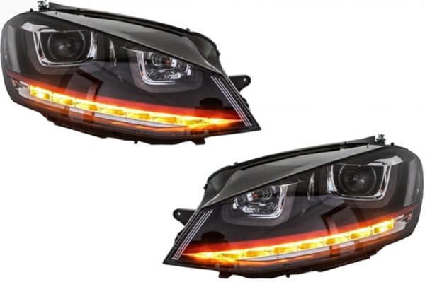 Frontlykter 3D LED DRL egnet for VW Golf 7 VII (2012-2017) RED R20 GTI Look LED Blinklys