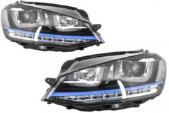 Frontlykter 3D LED DRL egnet for VW Golf 7 VII (2012-2017) Blue GTE Look LED Blinklys