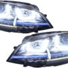 Frontlykter 3D LED DRL egnet for VW Golf 7 VII (2012-2017) Blue GTE Look LED Blinklys | Frontlykter 3D LED DRL egnet for VW Golf 7 VII (2012-2017) Blue GTE Look LED Blinklys |