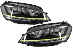 Frontlykter 3D LED DRL egnet for VW Golf 7 VII (2012-2017) Gul R400 Look LED Blinklys