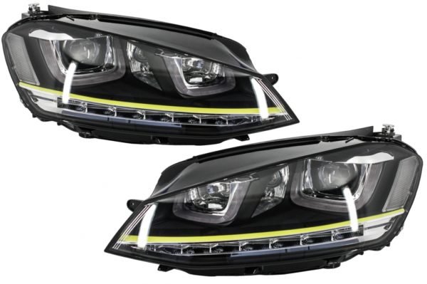 Frontlykter 3D LED DRL egnet for VW Golf 7 VII (2012-2017) Gul R400 Look LED Blinklys |