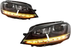 Alternative view of Frontlykter 3D LED DRL egnet for VW Golf 7 VII (2012-2017) Gul R400 Look LED Blinklys