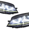 Frontlykter 3D LED DRL egnet for VW Golf 7 VII (2012-2017) Gul R400 Look LED Blinklys | Frontlykter 3D LED DRL egnet for VW Golf 7 VII (2012-2017) Gul R400 Look LED Blinklys |